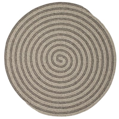 Charmed Dark Gray 5 ft. x 5 ft. Round Braided Area Rug