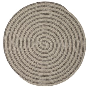 Charmed Dark Gray 8 ft. x 8 ft. Round Braided Area Rug