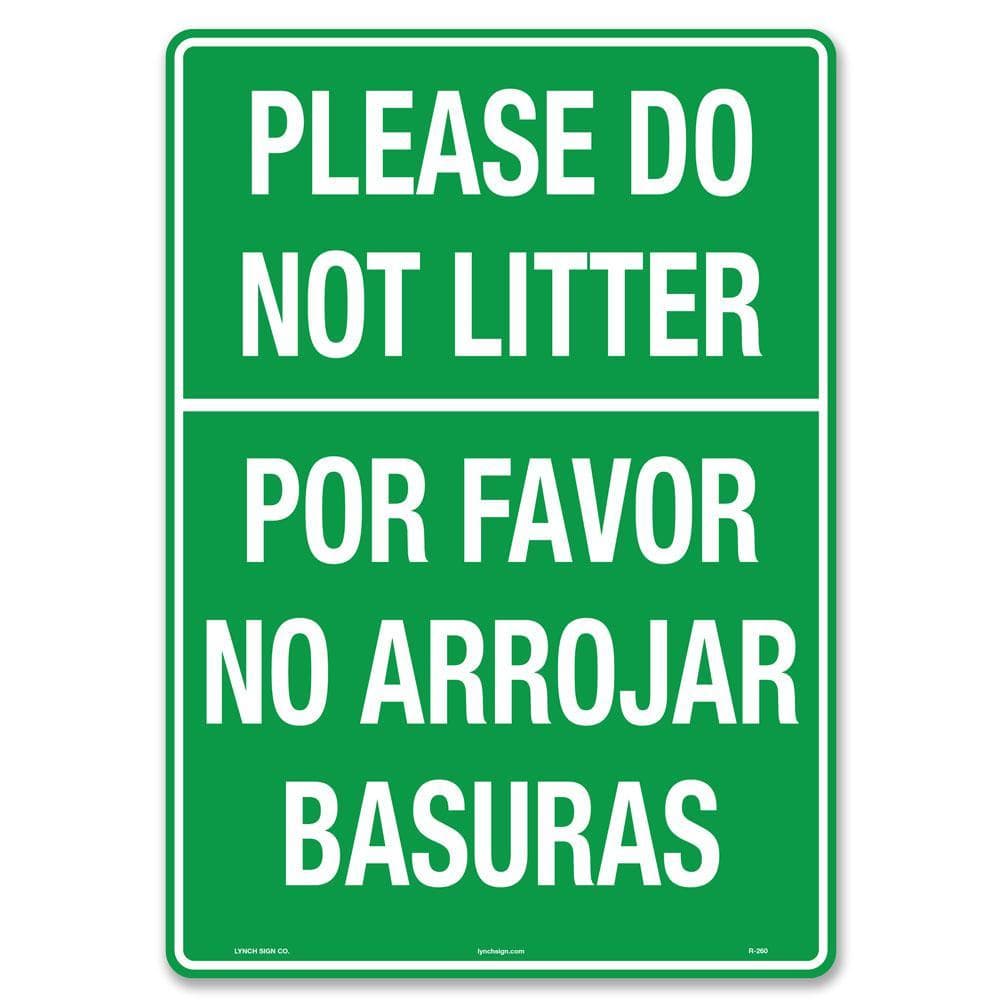 Lynch Sign 10 in. x 14 in. Do Not Litter Sign Printed on More