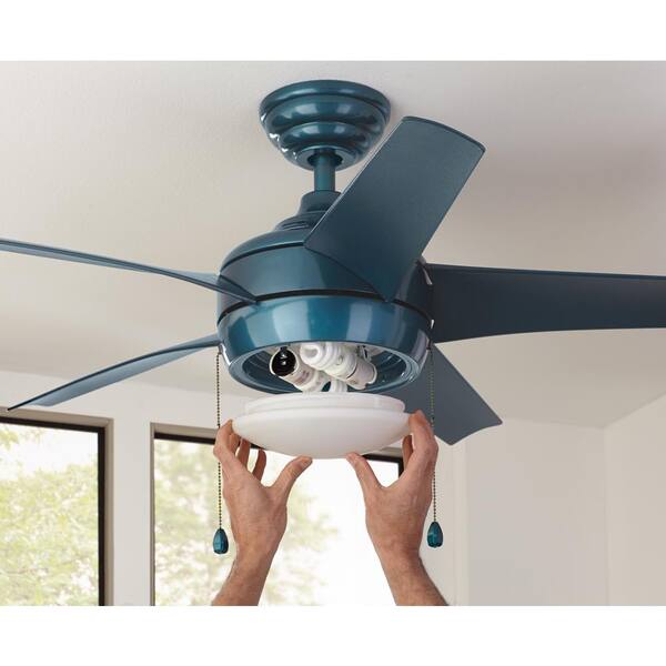 Home Decorators Collection Windward 44 In Led Blue Ceiling Fan With Light Kit And Remote Control 19985 The Depot - Windward 44 In Led Blue Ceiling Fan With Light Kit And Remote Control