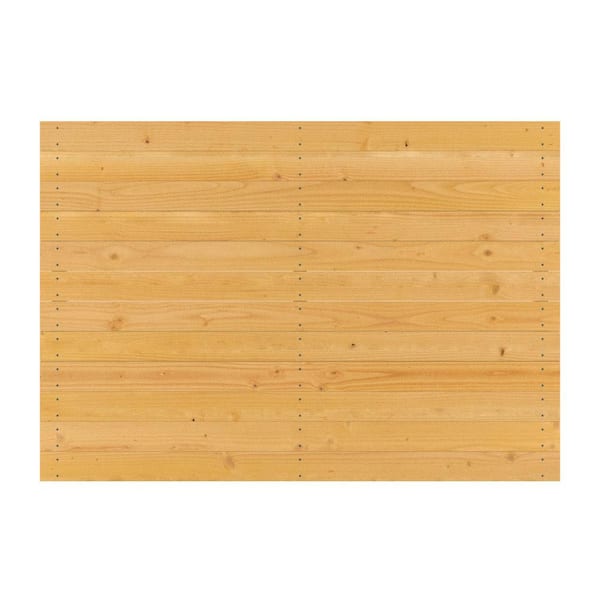 ProWood 6 ft. x 8 ft. Doug Fir Gold-Stained Horizontal Privacy Flat Top Fence with 2 in. x 3 in. Backer Rails