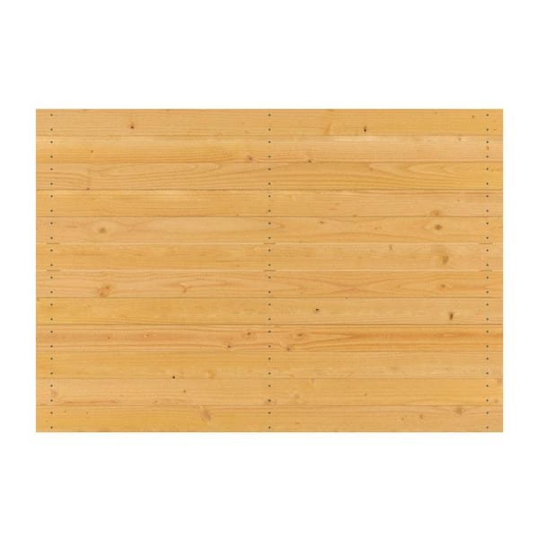 Outdoor Essentials 6 ft. x 8 ft. Doug Fir Gold-Stained Horizontal Privacy Flat Top Fence with 2 in. x 3 in. Backer Rails