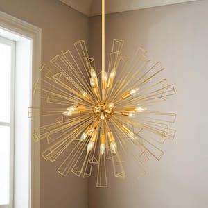 Mariah 18-Light Gold Sputnik Sphere Oversized Chandelier