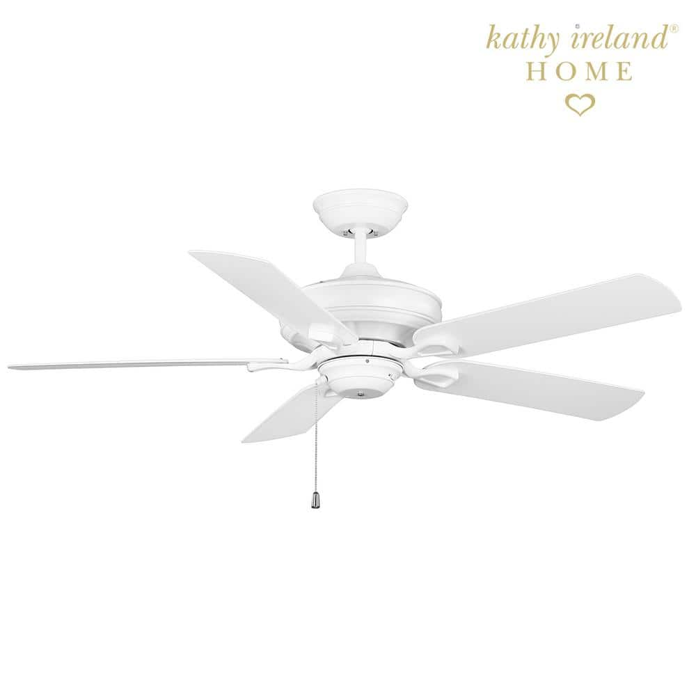 Kathy Ireland Veranda 52 in. Outdoor Satin White Ceiling Fan