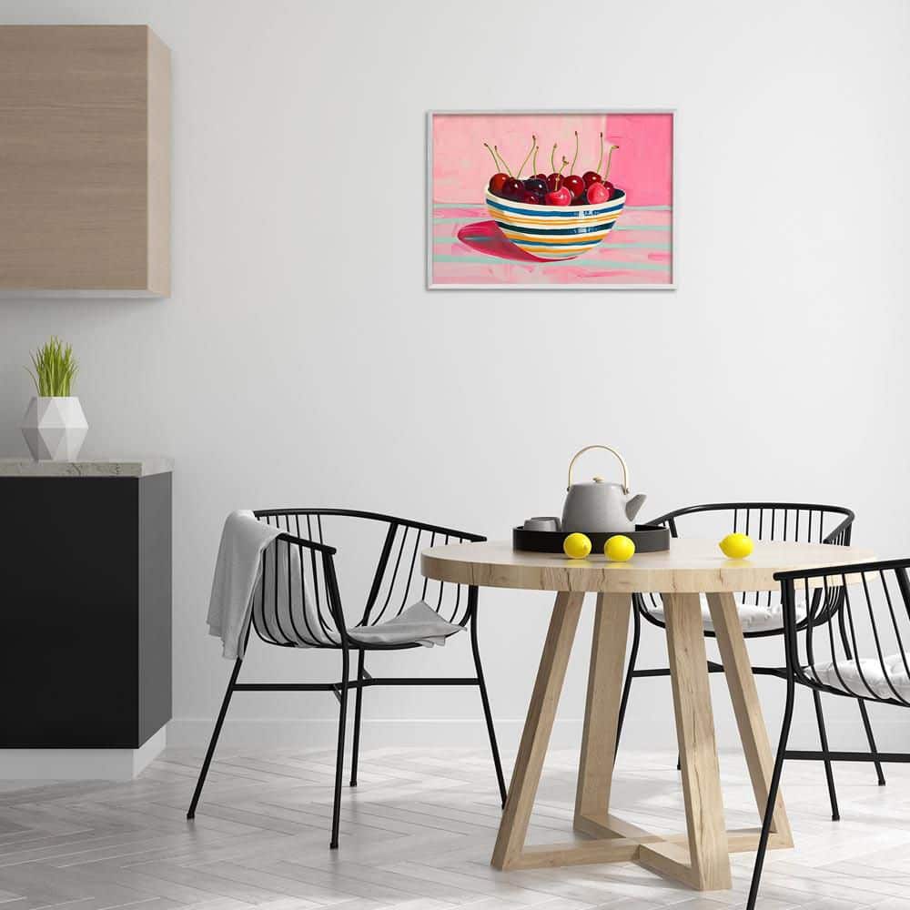 Bowl of Cherries on Pink by Arlington Prints White Framed Food Giclee Art Print 16 in. x 24 in. price history on PriceWatchPro