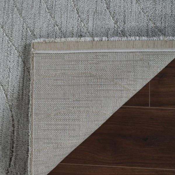 2 ft. x 8 ft. Gray Abstract WashableArea Rug rectangular Rug