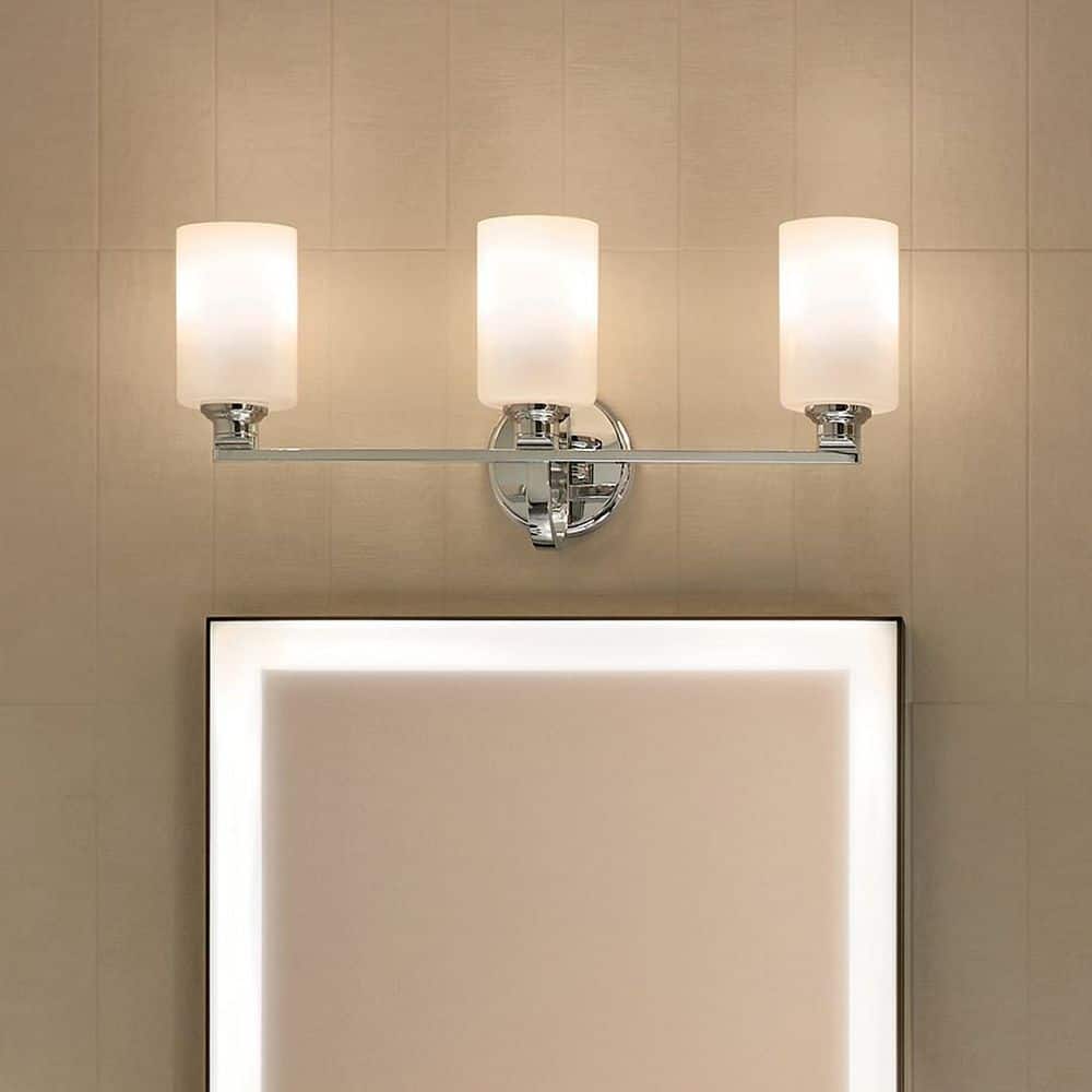 Gioe 24.25 in. 3-Light Vanity Light with Opal Glass in Chrome price history on PriceWatchPro