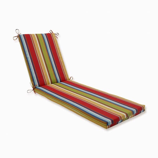 Pillow Perfect Striped 23 x 30 Outdoor Chaise Lounge Cushion in Red/Blue Westport