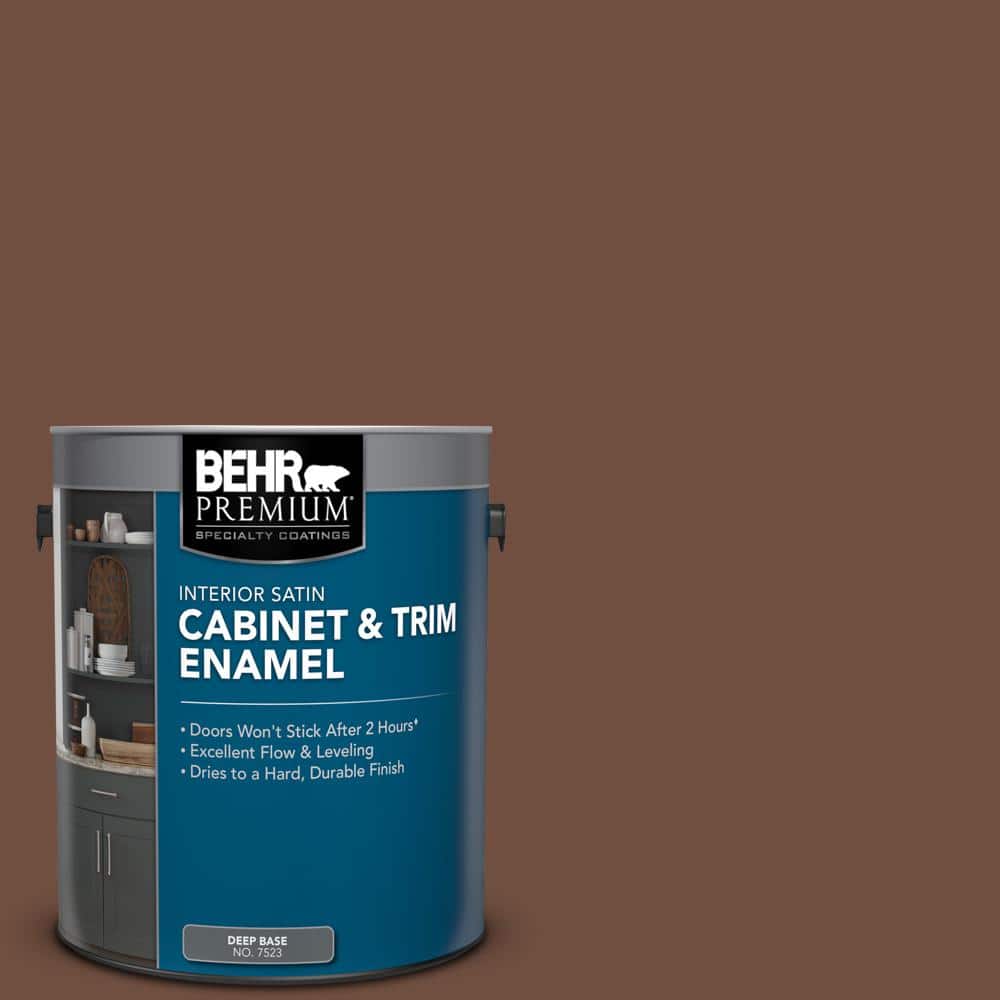 BEHR PREMIUM 1 gal. N1607 Brown Velvet Satin Enamel Interior