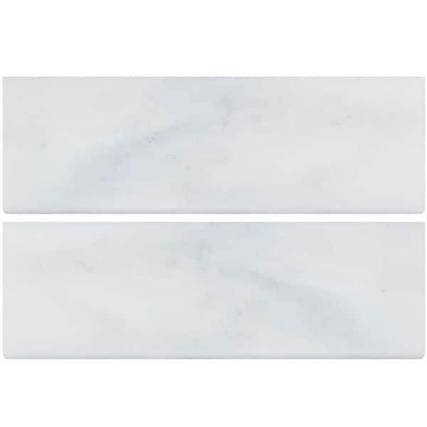 MSI Greecian White Base Board 4 in. x 12 in. Polished Marble Wall Tile (1 lin. ft.)
