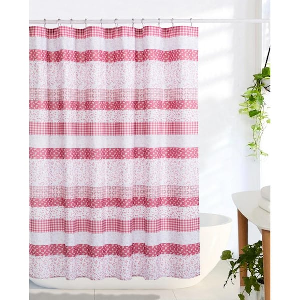 Rose Shower Curtain Cl628ro72, Pink Rose Shower Curtain Rings