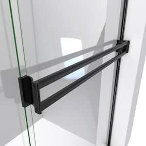 Alliance Pro BG 60 in. W x 70.375 in. H Sliding Semi Frameless Shower Door in Matte Black with Clear Glass