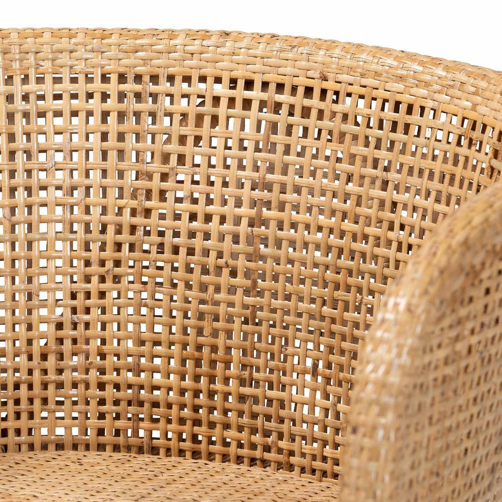Papua Low Brown Rattan and Cane Arm Chair
