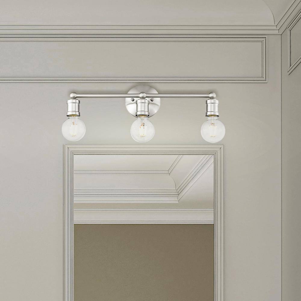 Lansdale Brushed Nickel 3-Light Vanity Sconce with Dimmable Lights
