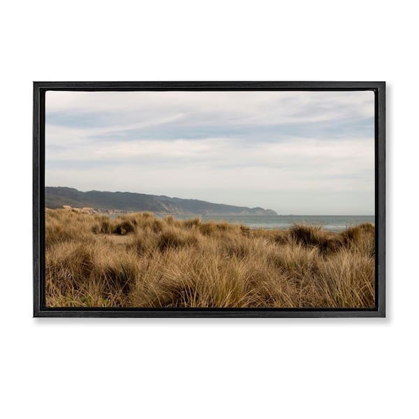 Stupell Industries Windy Grass Dunes View by Crystal Lynn Collins Black Floater Frame Nature Graphic Art Print 17 in. x 25 in.