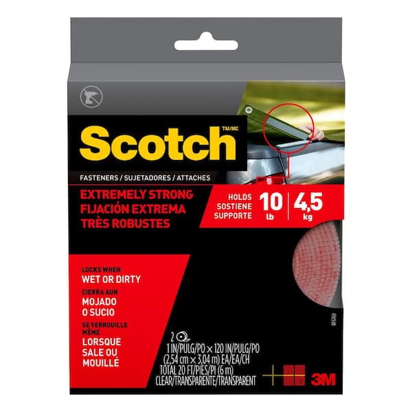 1 in. x 10 ft.Clear Extreme Fasteners, 2 Rolls