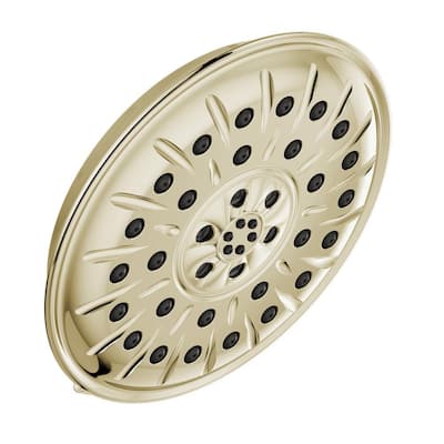 4-Spray 8.3 in. Single Wall Mount Fixed H2Okinetic Shower Head in Polished Nickel
