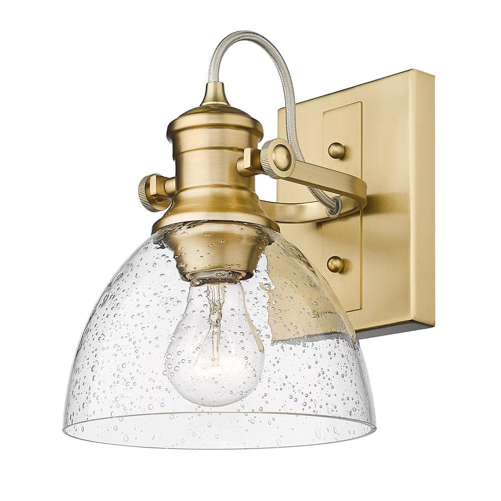 Champagne Bronze Seeded Glass 8.75'' Outdoor Wall Sconce