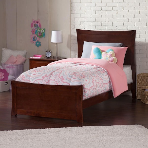 Metro Walnut Twin Traditional Bed with Matching Foot Board