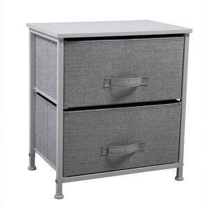 17.7 in. W x 20.5 in. H White Steel 2-Drawer with Gray Drawers