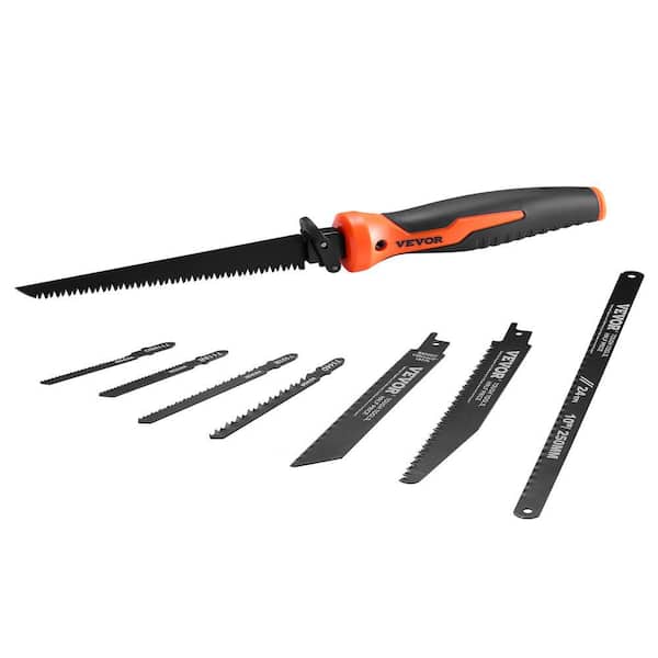 Jab Saw, 6 in. Keyhole Saw with Soft Grip Handle, 8-In-1 Multi-Blades Drywall Jab Saw, Sharp Jab Saw Triple Ground Teeth
