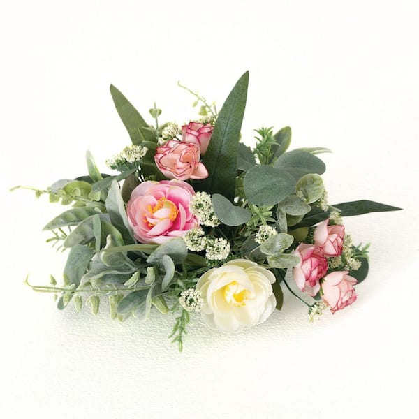 SULLIVANS 8.5" Artificial Ranunculus Mini Blossom Orb, Pink