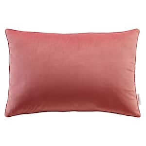 Enhance Blossom Solid French Piping Trim 15.5 in. x 24 in. Lumbar Performance Velvet Throw Pillow