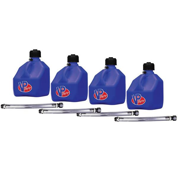 VP Racing 3 Gal Motorsport Liquid Utility Container Jugs w/Hoses, Blue ...