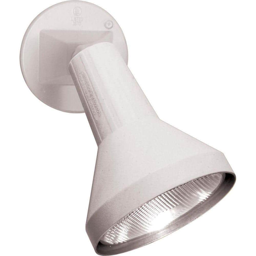 Adjustable Swivel 8" White Metal Outdoor Security Flood Light