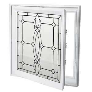 27.25 in. x 27.25 in. Craftsman Left-Handed Triple-Pane Casement Vinyl Window White Interior and Extrior