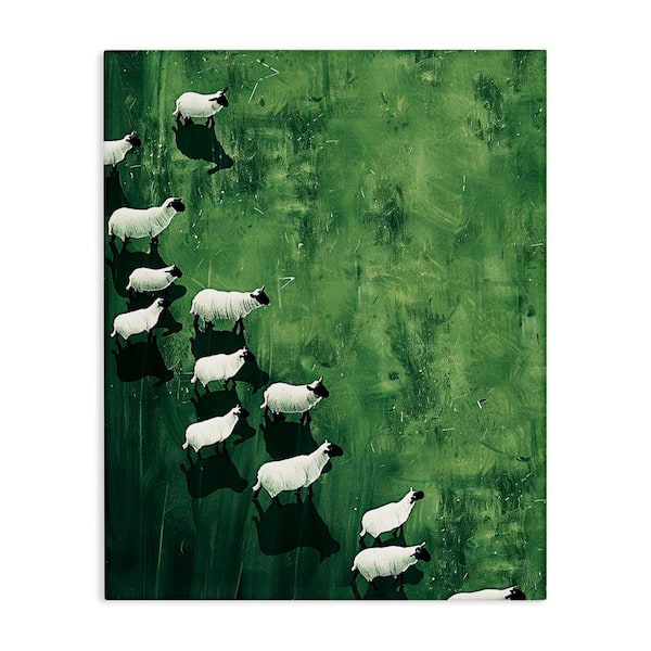 Stupell Industries Wandering Sheep Abstraction by Arlington Prints Unframed Animal Graphic Art Print 40 in. x 30 in.