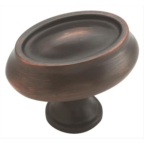 Amerock Manor 1-1/2 in (38 mm) Length Oil-Rubbed Bronze Oval Cabinet Knob