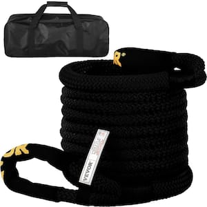 1 in. x 31.5 ft. Kinetic Recovery Energy Rope 33,500 lbs. Heavy Duty Tow Rope w/Carry Bag for Recovering Vehicles(Black)