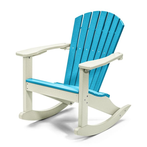 Perfect Choice Classic Blue Rocking Wood Adirondack Chair