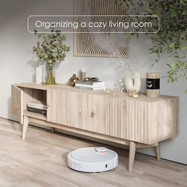 LIVING SKOG Chelsea 59 in. Beige TV Stand Fits for TV's up to 65