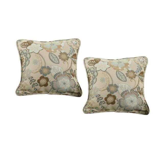 Unbranded Cape Cod Floral Outdoor Square Throw Pillow (2-Pack)