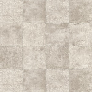 Egret White Tile 10 MIL 12 ft. W x Cut to Length Waterproof Vinyl Sheet Flooring