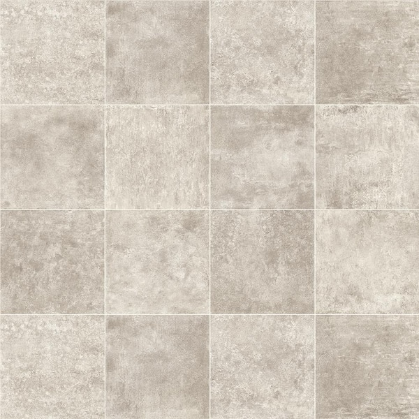 Mohawk Egret White Tile 10 MIL 12 ft. W x Cut to Length Waterproof Vinyl Sheet Flooring