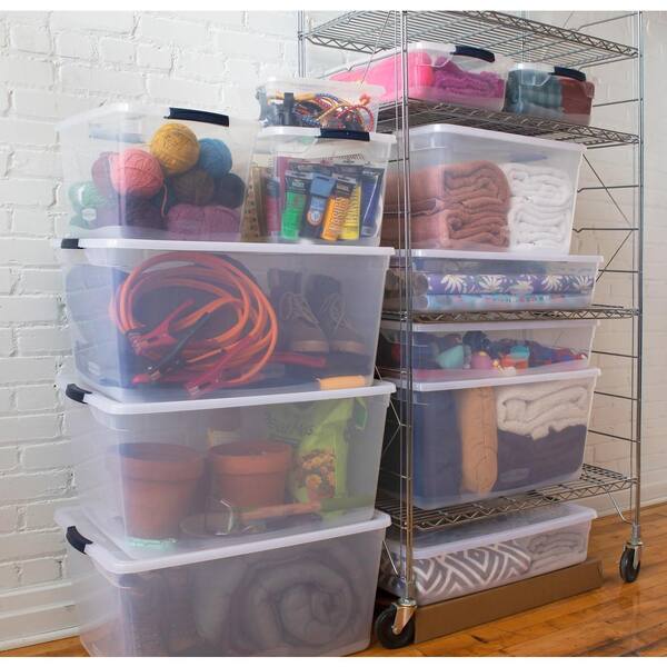 rubbermaid plastic storage bins