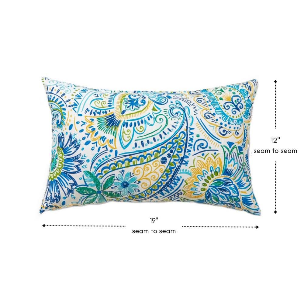 Baltic Blue and Green Polyester Outdoor Lumbar Pillow Set