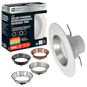 5 in./6 in. Adjustable CCT Integrated LED Recessed Light Trim Can Light with 4 Color Trim Options 950 Lumens Dimmable