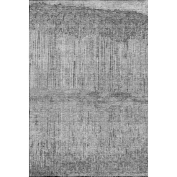 Mayfield Premium Machine Washable Abstract AMF2428 Gray 10 ft. x 14 ft. Area Rug