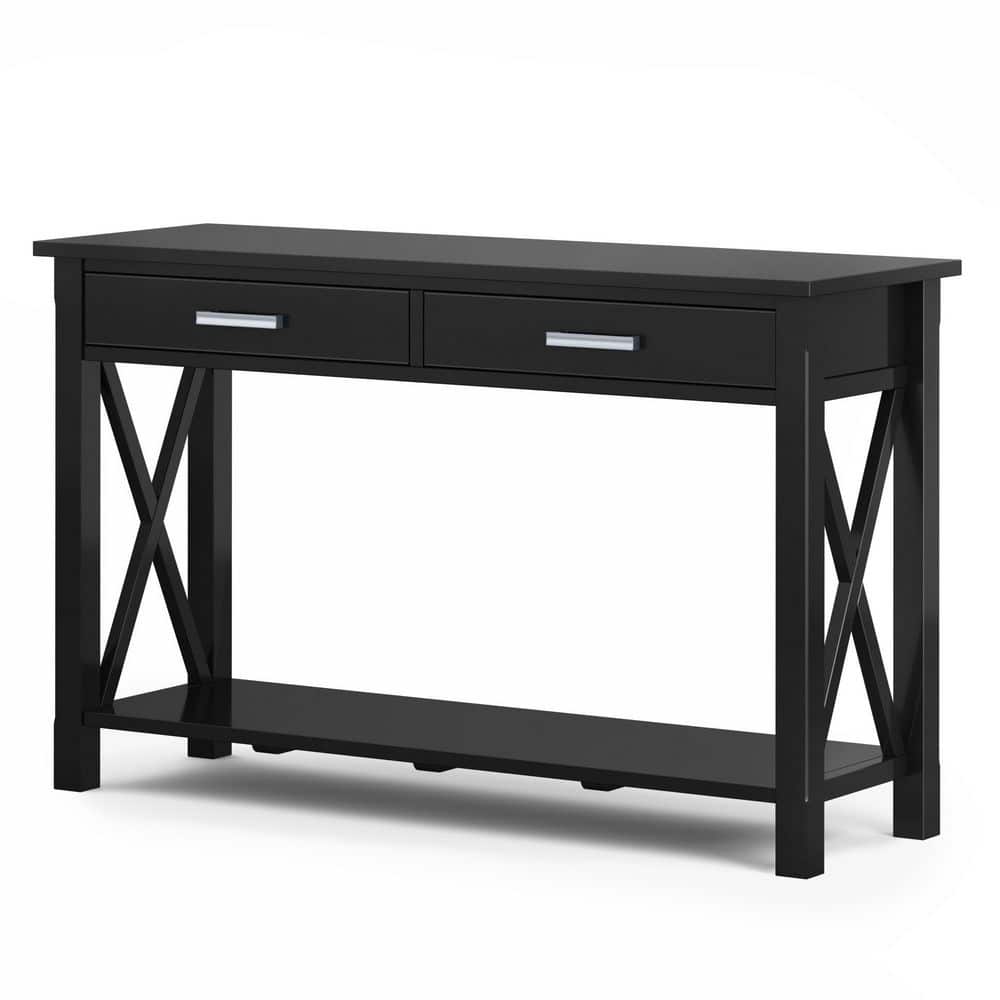 Kitchener Classic Black Pine Console Table with Storage