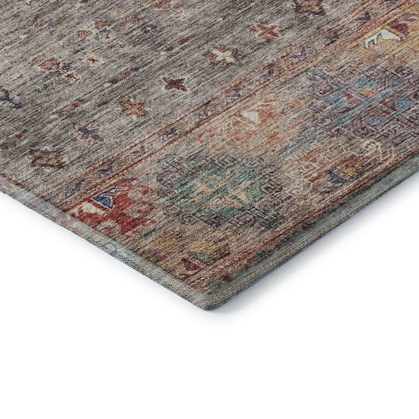 Mayfield Premium Machine Washable Abstract AMF1220 Gray 9 ft. x 12 ft. Area Rug