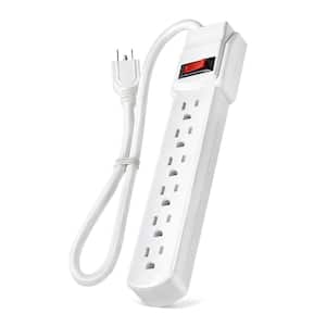 6-Outlet Power Strip with 2.5 ft. Power Cord, White