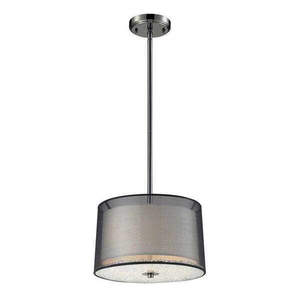 Titan Lighting 2-Light Ceiling Mount Black Chrome Pendant