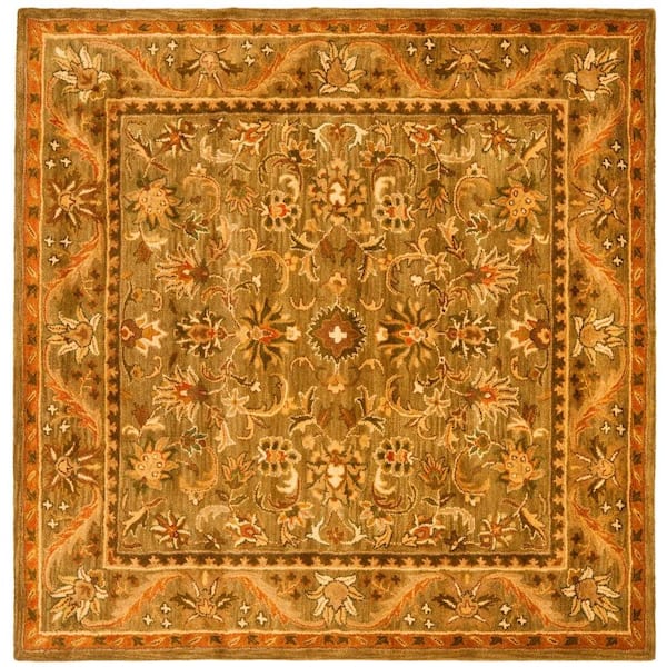 SAFAVIEH Antiquity Olive/Gold 6 ft. x 6 ft. Square Border Area Rug