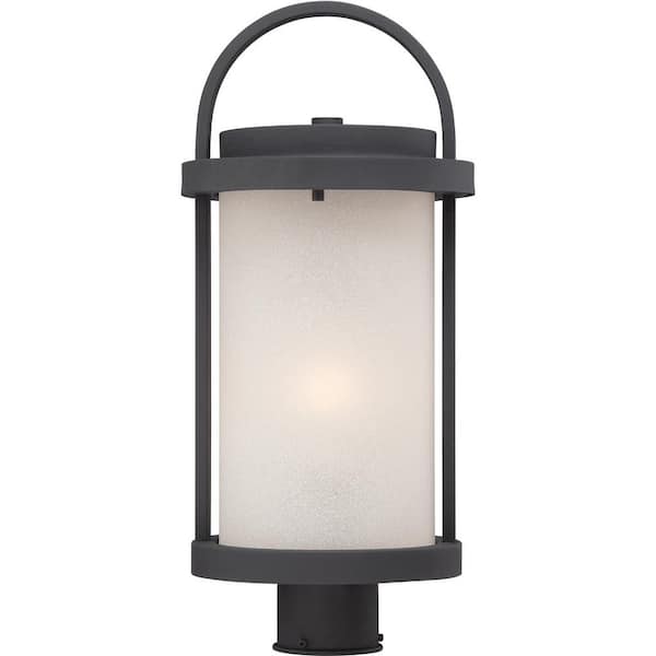SATCO 1-Light Outdoor Textured Black Integrated LED Post Light