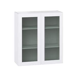 Bright White Shaker Assembled Wall Kitchen Cabinet with Glass Door (36 in. W x 40 in. H x 14 in. D)