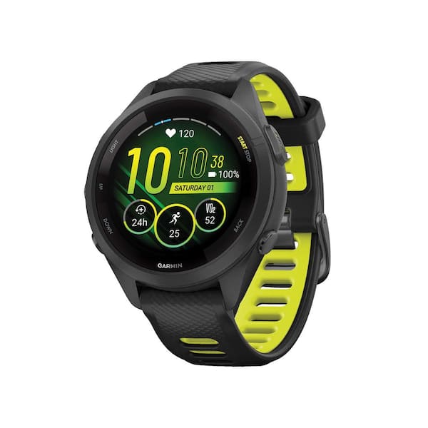Forerunner 265S Running Smartwatch with Black Bezel 1.64 x .51 in Black
